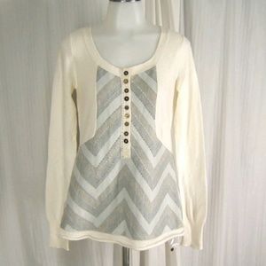 Free People Anthropologie Chevron Henley - NEW